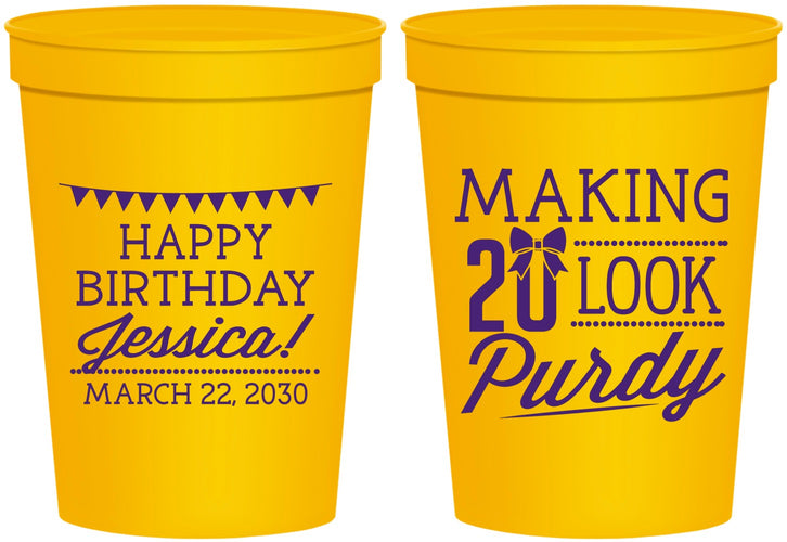 Personalized Birthday 16 oz Stadium Cups - 20th | 20021