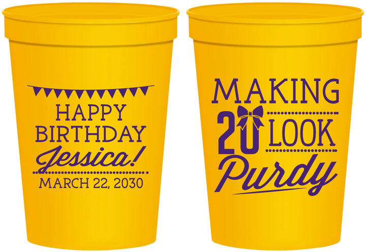 Personalized Birthday 16 oz Stadium Cups - 20th | 20021