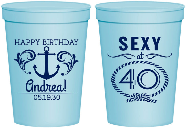 Personalized Birthday 16 oz Stadium Cups - Sexy At 40 | 20027