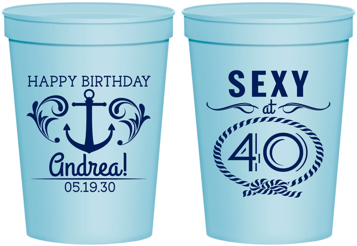 Personalized Birthday 16 oz Stadium Cups - Sexy At 40 | 20027