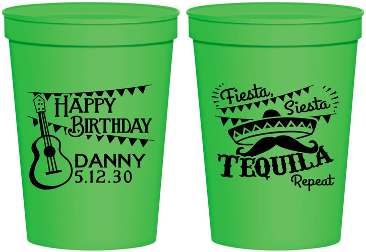 Personalized Birthday 16 oz Stadium Cups - Fiesta Siesta Tequila | 20033