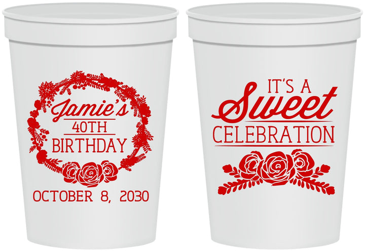 Personalized Birthday 16 oz Stadium Cups - 40th | 20040