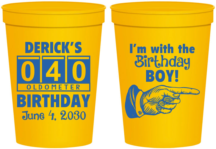 Personalized Birthday 16 oz Stadium Cups - 40th | 20047