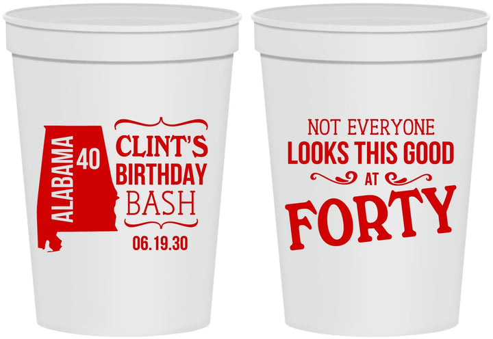 Personalized Birthday 16 oz Stadium Cups - 40th | 20050