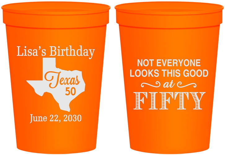 Personalized Birthday 16 oz Stadium Cups - 50th | 20051