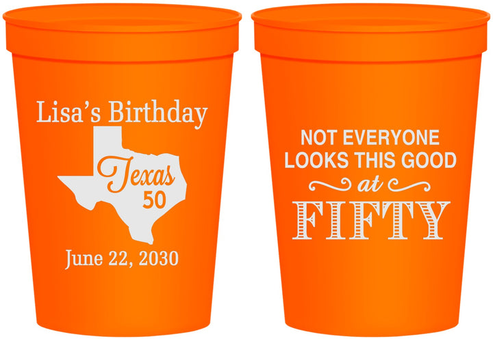 Personalized Birthday 16 oz Stadium Cups - 50th | 20051