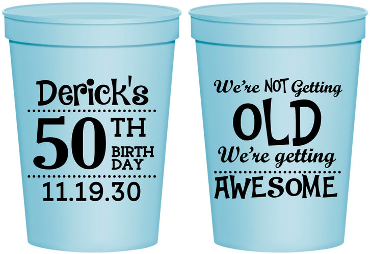 Personalized Birthday 16 oz Stadium Cups - 50th | 20052