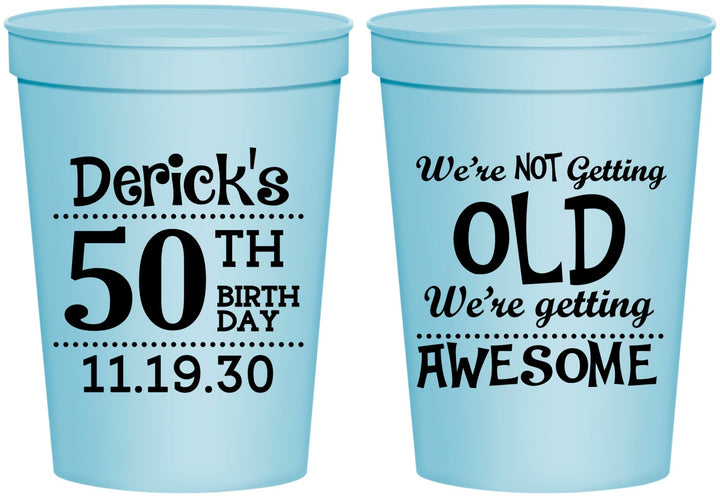 Personalized Birthday 16 oz Stadium Cups - 50th | 20052