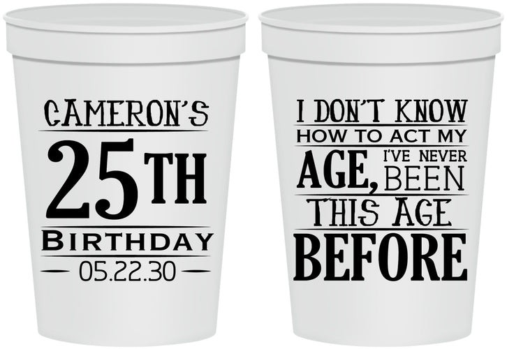 Personalized Birthday 16 oz Stadium Cups - 25th | 20054
