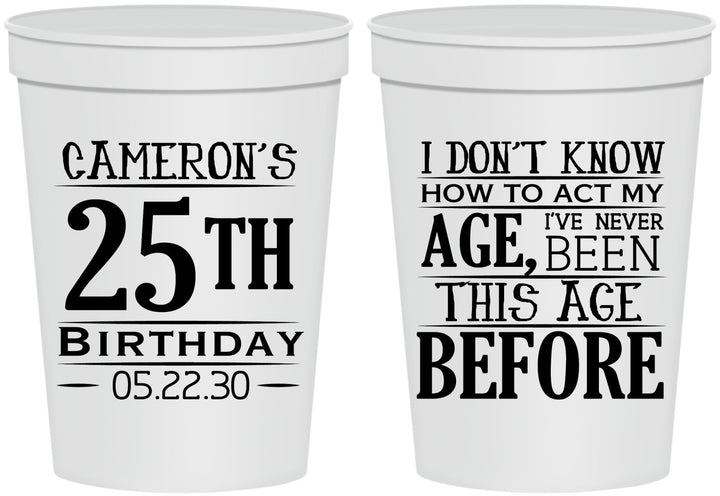 Personalized Birthday 16 oz Stadium Cups - 25th | 20054