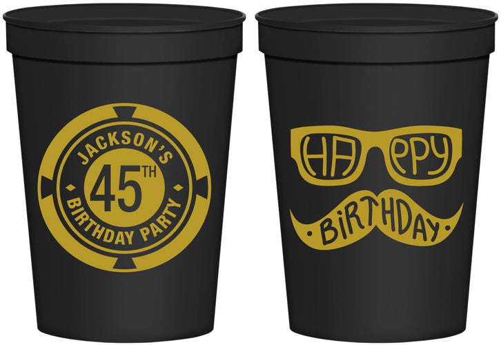 Personalized Birthday 16 oz Stadium Cups - 45th Las Vegas | 20064