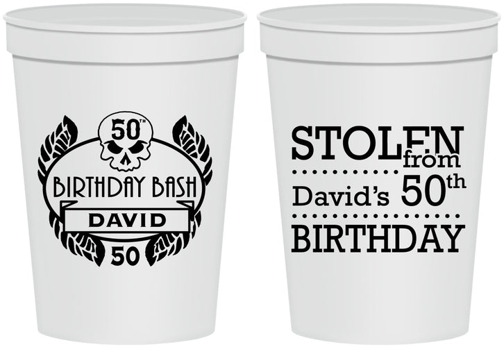 Personalized Birthday 16 oz Stadium Cups - 50th | 20068
