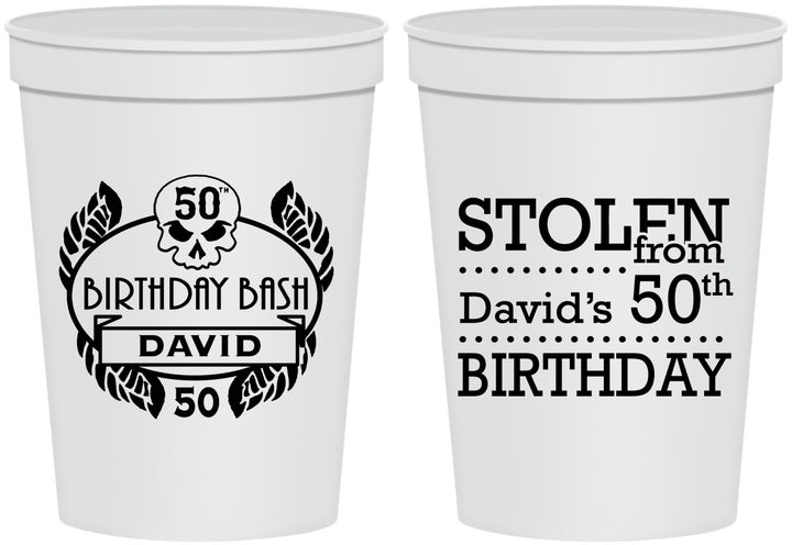 Personalized Birthday 16 oz Stadium Cups - 50th | 20068