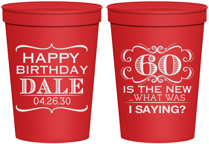 Personalized Birthday 16 oz Stadium Cups - 60th | 20070