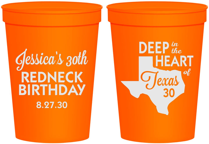 Personalized Birthday 16 oz Stadium Cups - 30th Redneck Texas | 20072