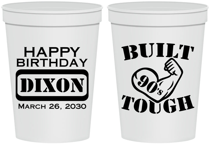 Personalized Birthday 16 oz Stadium Cups - Built Tough | 20078