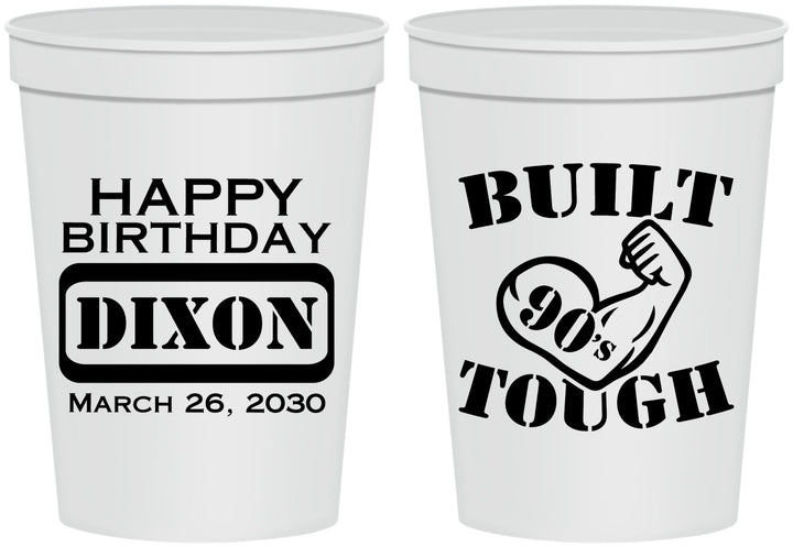 Personalized Birthday 16 oz Stadium Cups - Built Tough | 20078