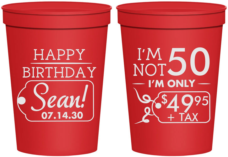 Personalized Birthday 16 oz Stadium Cups - 50th | 20080