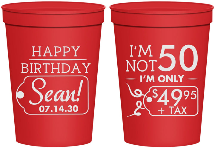 Personalized Birthday 16 oz Stadium Cups - 50th | 20080