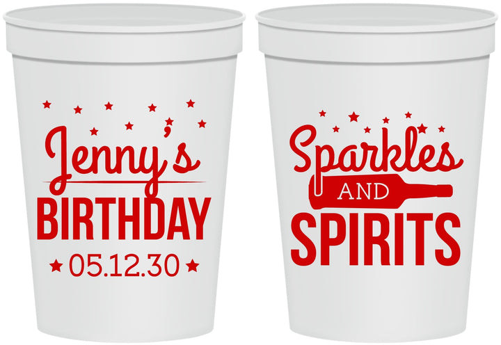 Personalized Birthday 16 oz Stadium Cups - Sparkles Spirits | 20083