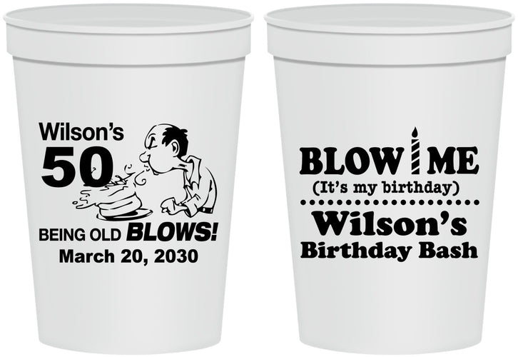 Personalized Birthday 16 oz Stadium Cups - 50th | 20085