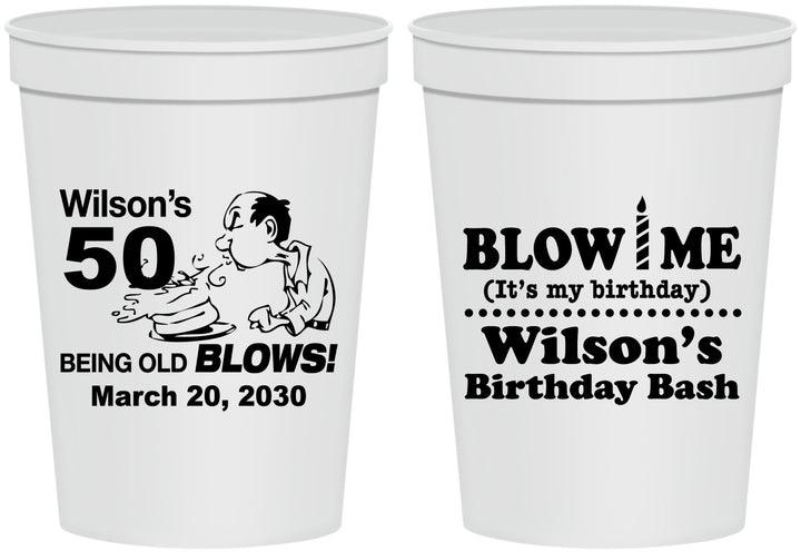 Personalized Birthday 16 oz Stadium Cups - 50th | 20085