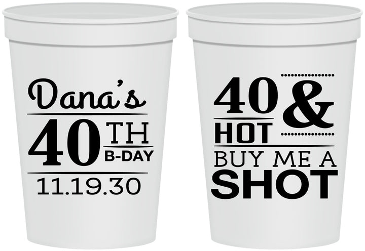 Personalized Birthday 16 oz Stadium Cups - 40th | 20086