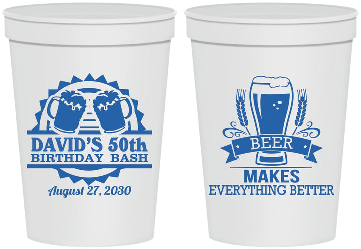 Personalized Birthday 16 oz Stadium Cups - 50th | 20089