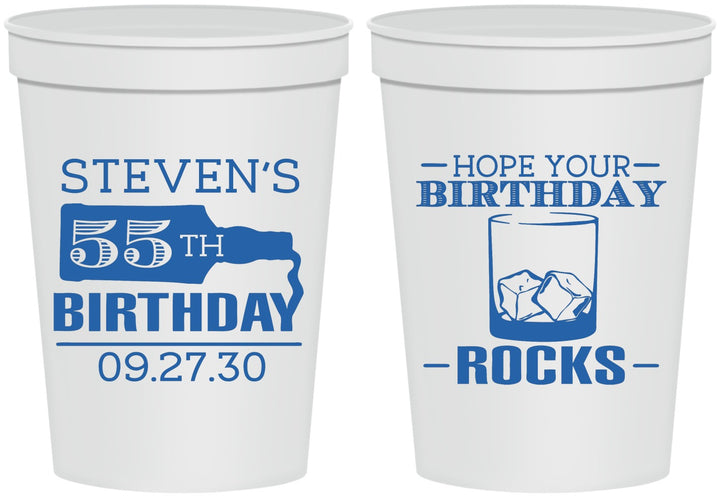 Personalized Birthday 16 oz Stadium Cups - 55th | 20090