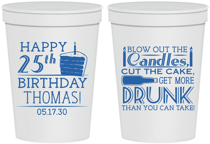 Personalized Birthday 16 oz Stadium Cups - 25th | 20091