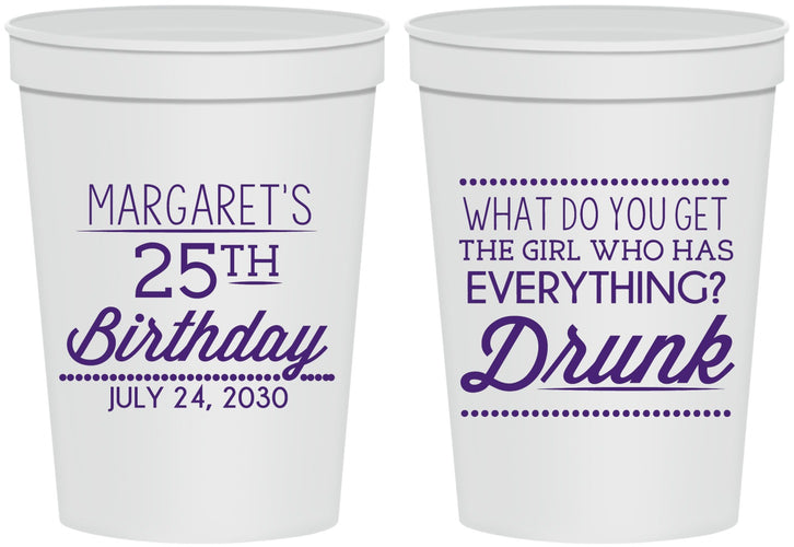 Personalized Birthday 16 oz Stadium Cups - 25th | 20093