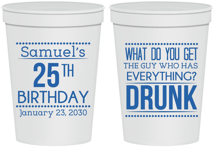 Personalized Birthday 16 oz Stadium Cups - 25th | 20094