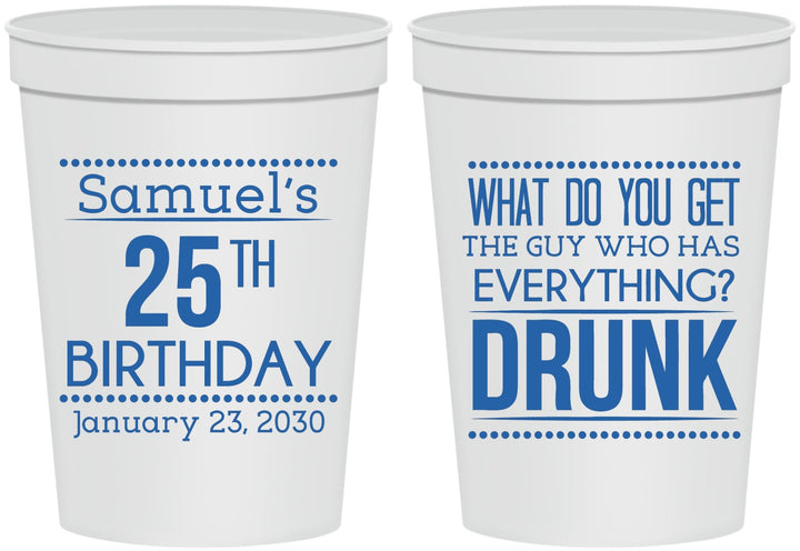 Personalized Birthday 16 oz Stadium Cups - 25th | 20094