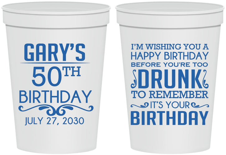 Personalized Birthday 16 oz Stadium Cups - 50th | 20095