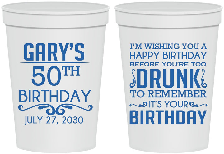 Personalized Birthday 16 oz Stadium Cups - 50th | 20095