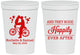 Personalized Wedding 16 oz Stadium Cups - Happily Ever After Bicycle | 201