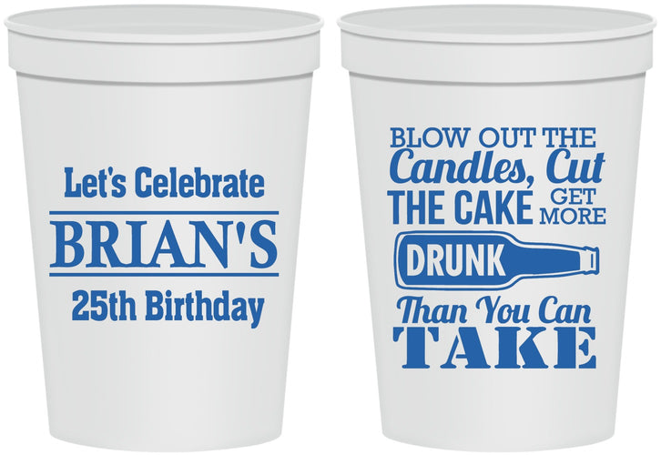 Personalized Birthday 16 oz Stadium Cups - 25th | 20100