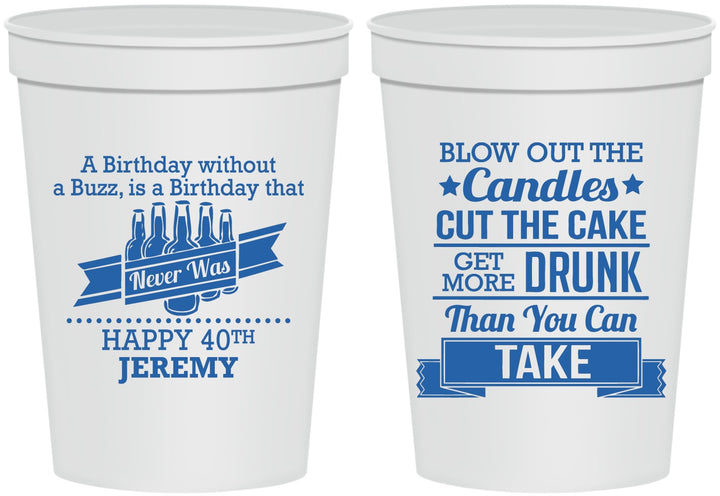 Personalized Birthday 16 oz Stadium Cups - 40th | 20101