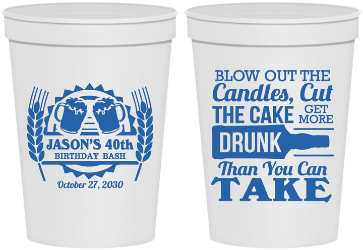 Personalized Birthday 16 oz Stadium Cups - 40th | 20103