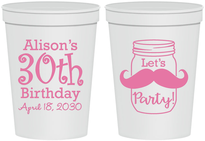 Personalized Birthday 16 oz Stadium Cups - 30th | 20104