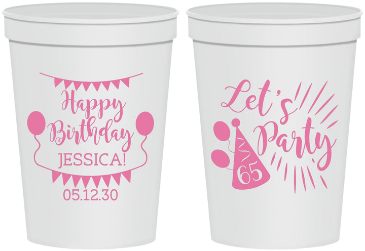 Personalized Birthday 16 oz Stadium Cups - 65th | 20105