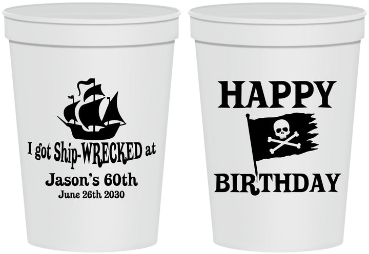Personalized Birthday 16 oz Stadium Cups - 60th Pirate | 20106