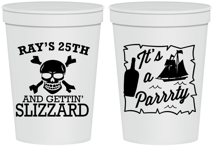 Personalized Birthday 16 oz Stadium Cups - 25th Pirate | 20107