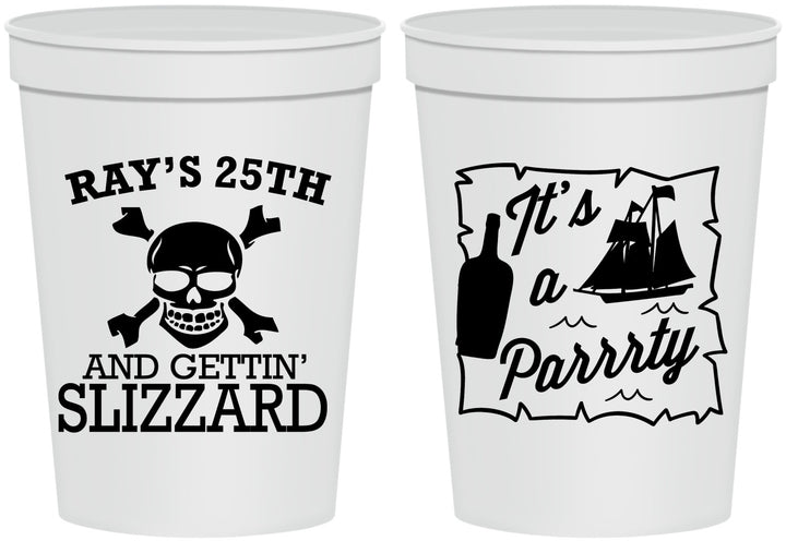 Personalized Birthday 16 oz Stadium Cups - 25th Pirate | 20107