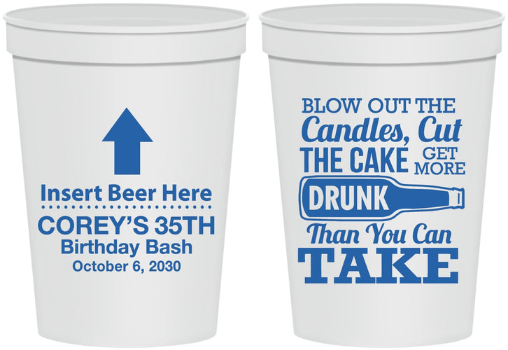 Personalized Birthday 16 oz Stadium Cups - 35th | 20111