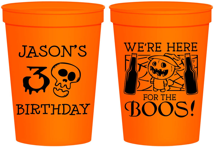 Personalized Birthday 16 oz Stadium Cups - 30th Halloween | 20112