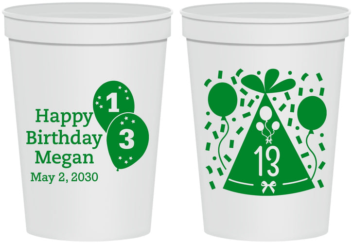 Personalized Birthday 16 oz Stadium Cups - 13th | 20115