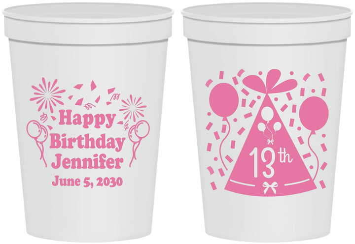 Personalized Birthday 16 oz Stadium Cups - 13th | 20116