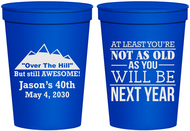 Personalized Birthday 16 oz Stadium Cups - 40th Over The Hill | 20121