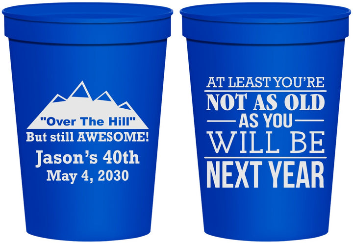 Personalized Birthday 16 oz Stadium Cups - 40th Over The Hill | 20121